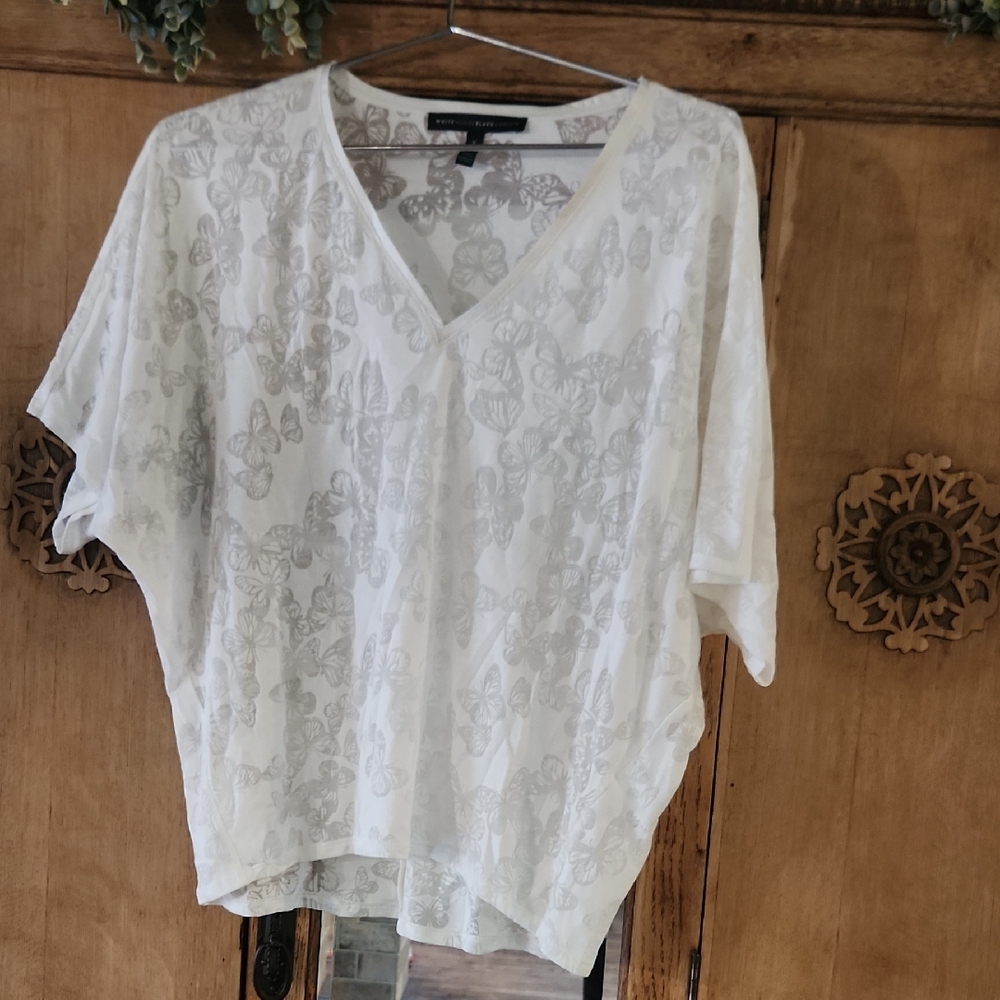 White House Black Market Butterfly Blouse, Size S, EUC